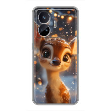 Яркий чехол для Realme GT Neo 5 с Зимними Оленятами – Оленёнок среди гирлянд