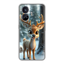Яркий чехол для Realme GT Neo 5 с Зимними Оленятами – Оленёнок в лесу