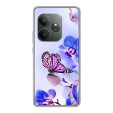 Чехлы с Цветами для Realme GT Neo 6 SE (VPrint) (Бабочка на цветочке)