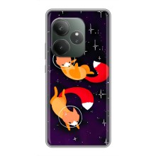 Чехлы с картинкой Лисички для Realme GT Neo 6 SE (VPrint) (Лисички космонавты)