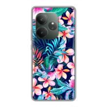 Чехол для GT Neo 6 SE - с принтом (Дизайнерские) (AlphaPrint) (Красочные цветы)