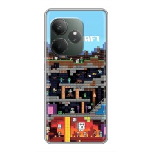 Чехол Майнкрафт на Realme GT Neo 6 SE (AlphaPrint) Minecraft (фон Minecraft)