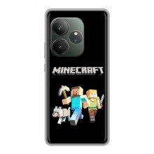 Чехол Майнкрафт на Realme GT Neo 6 SE (AlphaPrint) Minecraft (герои Minecraft)