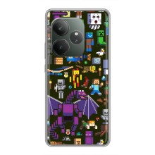 Чехол Майнкрафт на Realme GT Neo 6 SE (AlphaPrint) Minecraft (Коллаж Майнкрафт)