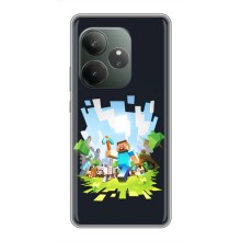 Чехол Майнкрафт на Realme GT Neo 6 SE (AlphaPrint) Minecraft (персонажи Minecraft)