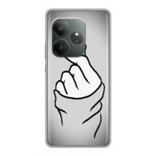 Чехол с принтом для Realme GT Neo 6 SE (AlphaPrint - Знак сердечка)