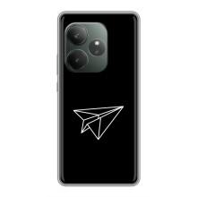Чехол с картинками на черном фоне для Realme GT Neo 6 SE – Самолетик