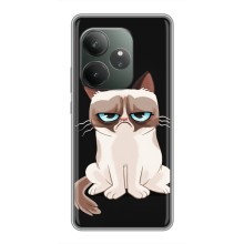 Чехол с принтом для Realme GT Neo 6 SE (AlphaPrint) Модные коты (Грустный кот)