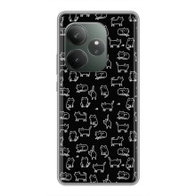 Чехол с принтом для Realme GT Neo 6 SE (AlphaPrint) Модные коты (Меленькие котики)