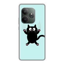 Чехол с принтом для Realme GT Neo 6 SE (AlphaPrint) Модные коты (Падающий кот)