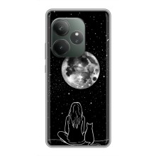 Чехол с рисунком кот на Realme GT Neo 6 SE (Девушка с котом)