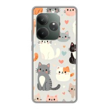 Чехол с рисунком кот на Realme GT Neo 6 SE (Коллаж котов)