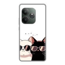 Чехол с рисунком кот на Realme GT Neo 6 SE (Коты в очках)