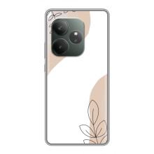 Силиконовый чехол с принтом в цветах на Realme GT Neo 6 SE – Нюдовый дизайн