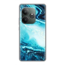 Мраморный чехол на Realme GT Neo 6 SE (VPrint) (Голубой мрамор)