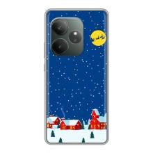 Силиконовый бампер на рождество для Realme GT Neo 6 SE (Город в снегу)