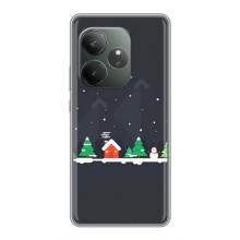 Силиконовый бампер на рождество для Realme GT Neo 6 SE (Город зимний)