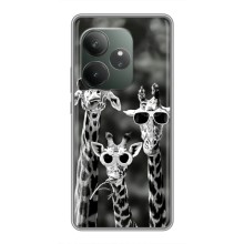 Силиконовый чехол с КАРТИНКАМИ лето для Realme GT Neo 6 SE (AlphaPrint) (Жирафы в очках)