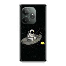 Силиконовый Чехол с принтом "Космонавты" на Realme GT Neo 6 SE – Космонавт на рыбалке