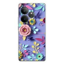 Чехлы с Цветами для Realme GT Neo 6 (VPrint) (Цветочный дизайн)