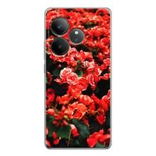 Чехлы с Цветами для Realme GT Neo 6 (VPrint) (Цветы красные)