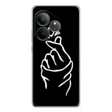 Чехлы (Знак сердечка) на Realme GT Neo 6 – Сердце на черном