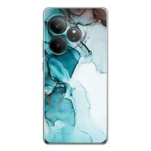 Чехол для GT Нео 6 - с принтом (Дизайнерские) (AlphaPrint) (Бирюзовый мрамор)