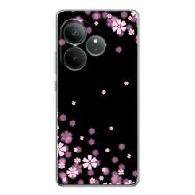 Чехол для GT Нео 6 - с принтом (Дизайнерские) (AlphaPrint) (Цветочки маленькие)