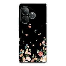 Чехол для GT Нео 6 - с принтом (Дизайнерские) (AlphaPrint) (Маленькие цветы)