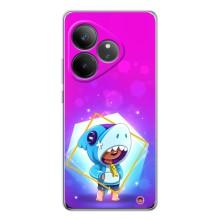 Чехол Бравл Старс для Realme GT Neo 6 – Леон в костюме Акулы