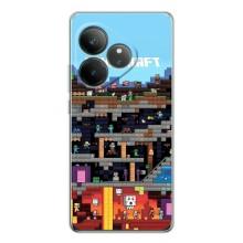 Чохол Майнкрафт на Realme GT Neo 6 (AlphaPrint) Minecraft (фон Minecraft)
