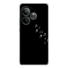 Чехол с картинками на черном фоне для Realme GT Neo 6 – Ноты