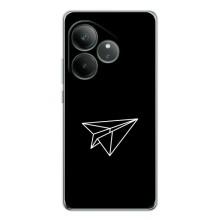 Чехол с картинками на черном фоне для Realme GT Neo 6 – Самолетик