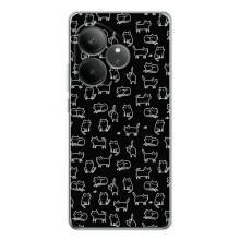 Чехол с принтом для Realme GT Neo 6 (AlphaPrint) Модные коты (Меленькие котики)