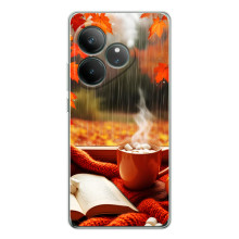 Чехол с уникальным дизайном «Осень с кофе» для Realme GT Neo 6 – Кофе и дождь