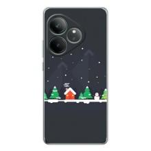 Силиконовый бампер на рождество для Realme GT Neo 6 (Город зимний)