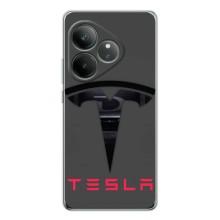 Силиконовый бампер с картинкой машины на Realme GT Neo 6 (Logo TESLA)