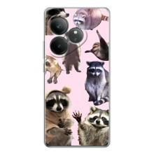 Силиконовый Чехол с Енотами на Realme GT Neo 6 – Смешные Еноты