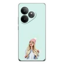 Силиконовый Чехол на Realme GT Neo 6 с картинкой Стильных Девушек (В шапке)