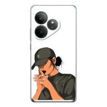 Силиконовый Чехол на Realme GT Neo 6 с картинкой Стильных Девушек (В зеленом)
