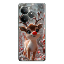 Яркий чехол для Realme GT Neo 6 с Зимними Оленятами
