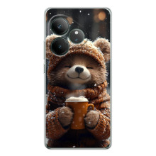 Друкований чохол 'Звірята з кавою' для Realme GT Neo 6 – Мішка з кавою
