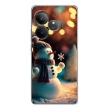 Чехлы на Новый Год Realme GT Neo 7 – Снеговик праздничный