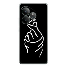 Чехлы (Знак сердечка) на Realme GT Neo 7 – Сердце на черном
