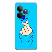 Чехлы (Знак сердечка) на Realme GT Neo 7 – Сердце на синем