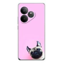 Бампер для Realme GT Neo 7 с картинкой "Песики" (Собака на розовом)