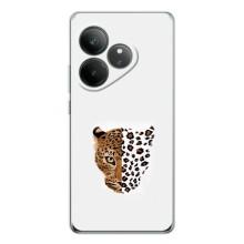 Чехол с леопардовым принтом на Realme GT Neo 7 – Леопард на белом