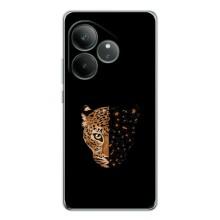 Чехол с леопардовым принтом на Realme GT Neo 7 – Леопард на черном