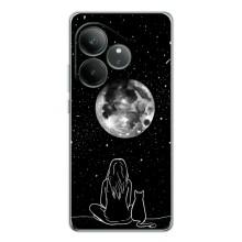 Чехол с рисунком кот на Realme GT Neo 7 (Девушка с котом)