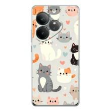 Чехол с рисунком кот на Realme GT Neo 7 (Коллаж котов)